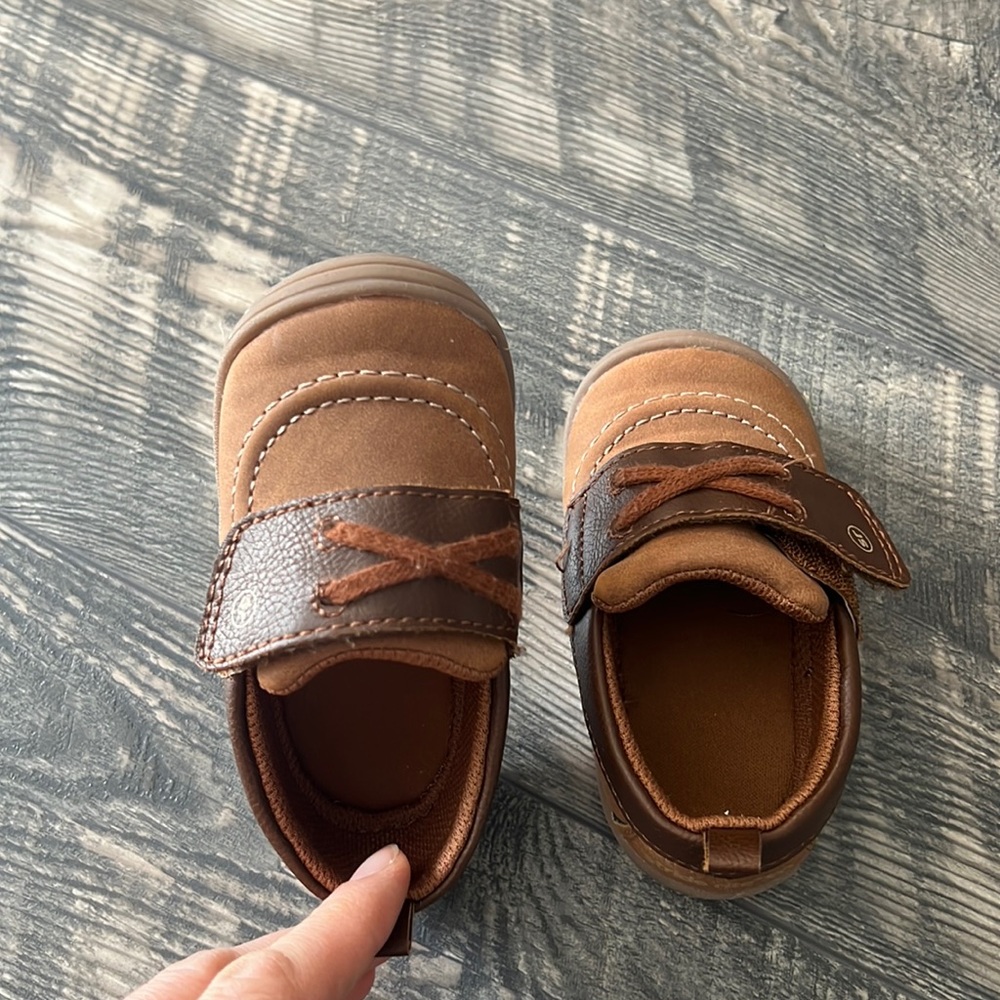 Stride Rite boy shoes Hampton size 5 baby boy brown color gently used - Picture 5 of 8